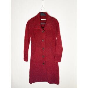 Fisherman Out Of Ireland Women's Long Button Up Cardigan Sailor Collar Woolmark